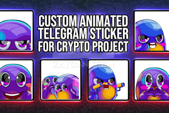 design custom animated telegram sticker for crypto project