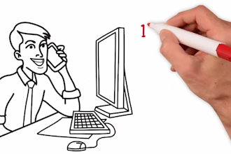 create WHITEBOARD doodle animation
