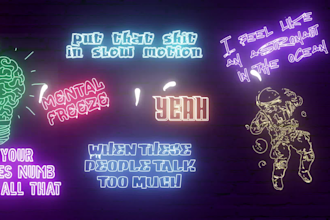 make modern neon lyric video