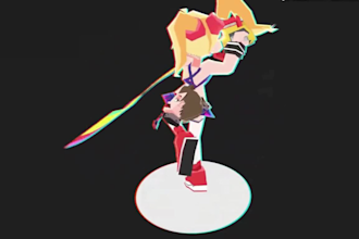create n64 ps1 ps2 psx style low poly 3d character models and animations