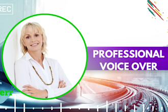 record a professional british female voice over in english