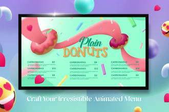 do seamless restaurant animated menu tv screens