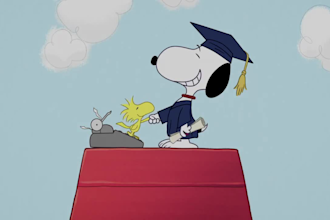 do 2d snoopy traditional animation charlie brown humor peanut quirky round head