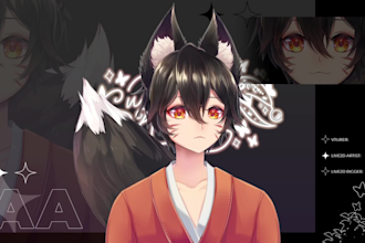 draw and rig anime vtuber model high quality live2d for streaming