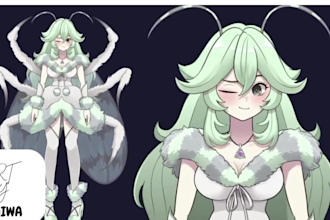 draw and rig female, male 2d vtuber model, 3d vtuber model for live2d commission