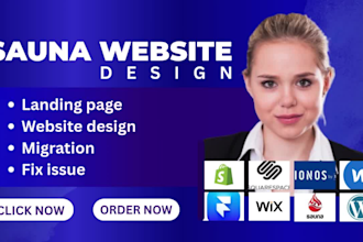 design sauna rental wellness spa skincare, cosmetics and shopify store websites