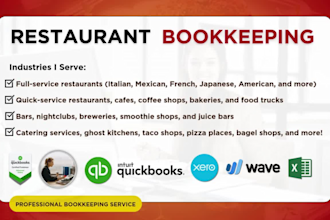 do bookkeeping for bars, cafes, bakeries, food trucks, and restaurants