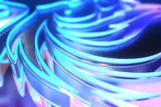 create 3d dark metal gold silver neon fire logo intro