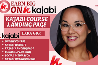 innovate online course landing page course upload in kajabi website course sales