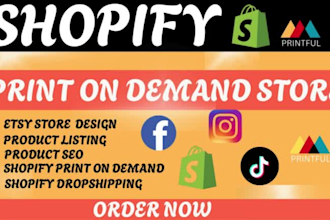 etsy shopify print on demand digital product store setup shopify development SEO