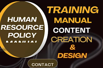 training manual content creation employee handbook manual design user guide book