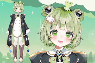 draw and rig live2d vtuber model, 2d vtuber, vtuber commission, vtuber avatar