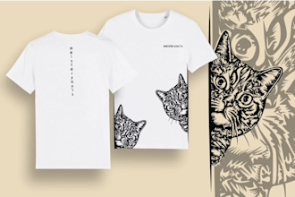 make an icon tshirt design with line art