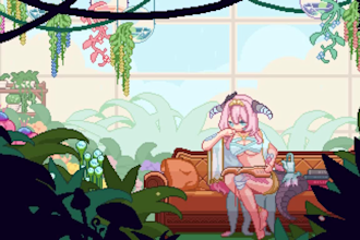 nsfw pixel art character illustration, rpg maker, sprite sheet, pixel animation