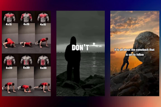 make 100 motivation and fitness instagram tiktok reels youtube shorts video reel