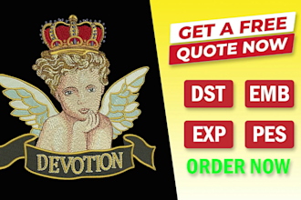 embroidery digitizing, logo, image, patch, dst, pes quick service 1 hour