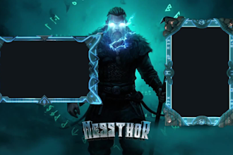 design twitch overlay and logo for streaming