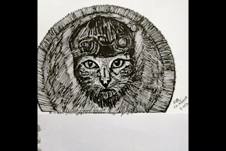 do hand drawn unique illustrations in science fiction style