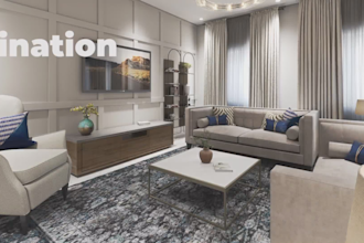 design super realistic 3d visuals for interior, bed, living, dinning