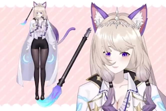 animate your live2d vtuber model for stream ovelay stinger and logo