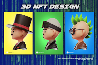 create custom 3d nft collection or nft art design with nft traits
