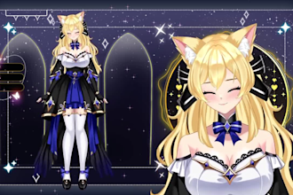 draw and rig 2d vtuber model, live2d vtuber model, vtuber model, live2d rigging