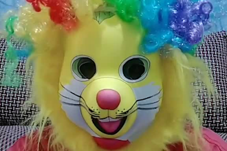 create a funny happy birthday video with joker cat mask