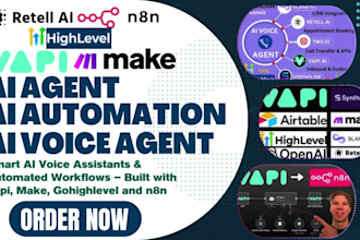 setup ai voice agent vapi ai retell, supabase lovable ai n8n make com automation
