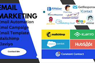 setup mailchimp, klaviyo, activecampaign email campaign