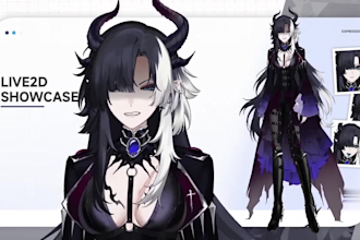 design high quality and rig your live 2d vtuber model, live streaming avatar