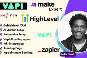 gohighlevel vapi ai voice agent system with make com n8n vapi synthflow bland ai