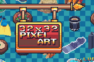 create props, items and objetcs in pixel art for you