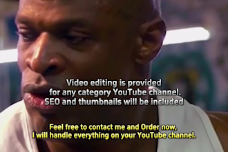 be your video editor, youtube manager, and SEO expert