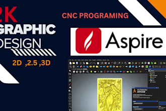 cnc designs 2d 3d in aspire, vcarve pro and artcam