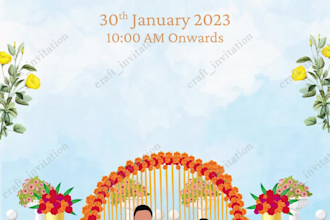 create a digital wedding invitation video caricature invite