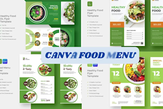 custom canva recipe book meal planner  nutrition guide