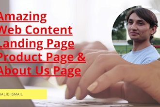 write amazing web content product page landing page and about us page