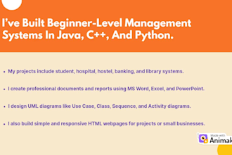 do academic coding projects , uml diagrams and presentations