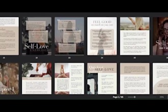 create self help ebook design canva pro formatting fillable workbook worksheet