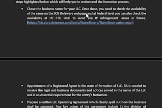 provide entity formation services for llc s corp c corp