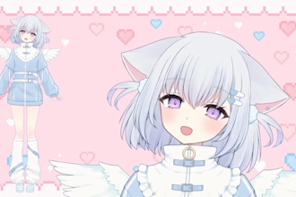 draw live 2d vtuber model, live 2d rigging, vtuber model, live streaming avatar