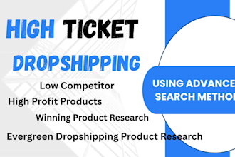 hunt profitable products research for high ticket shopify drop shipping store