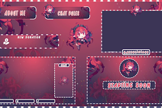 make cute animated vtuber stream overlays for kick and twitch