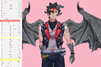 design vtuber model, rig custom furry vtuber with live2d avatar, vtube studio