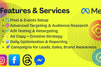 setup facebook pixel and launch targeted meta ads for sales and leads