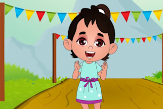 do 2d animation video, 2d cartoon animation video, kids animation