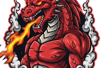 create a custom gaming with simple animation mascot logo