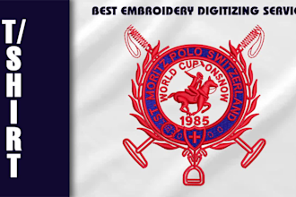 do embroidery digitizing into dst, pes, jef emb file in few hours