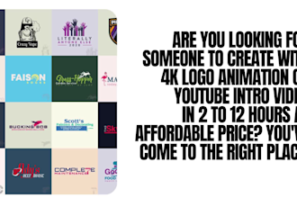 create unique youtube podcast intro video logo animation