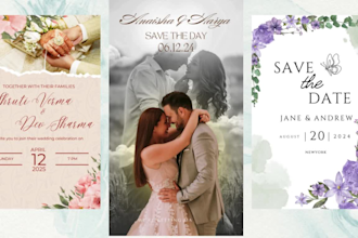 create wedding invitation video or save the date